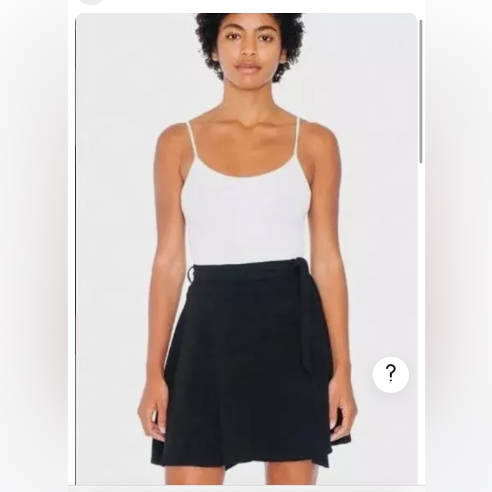 American Apparel Crepe Demi Wrap Skirt Black, Women's Size XS/S